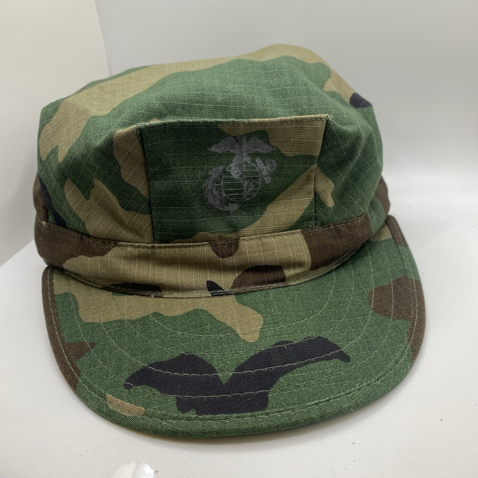 USMC Type 1 Camouflage Utility Cap With Insignia Marine Corp Size Large