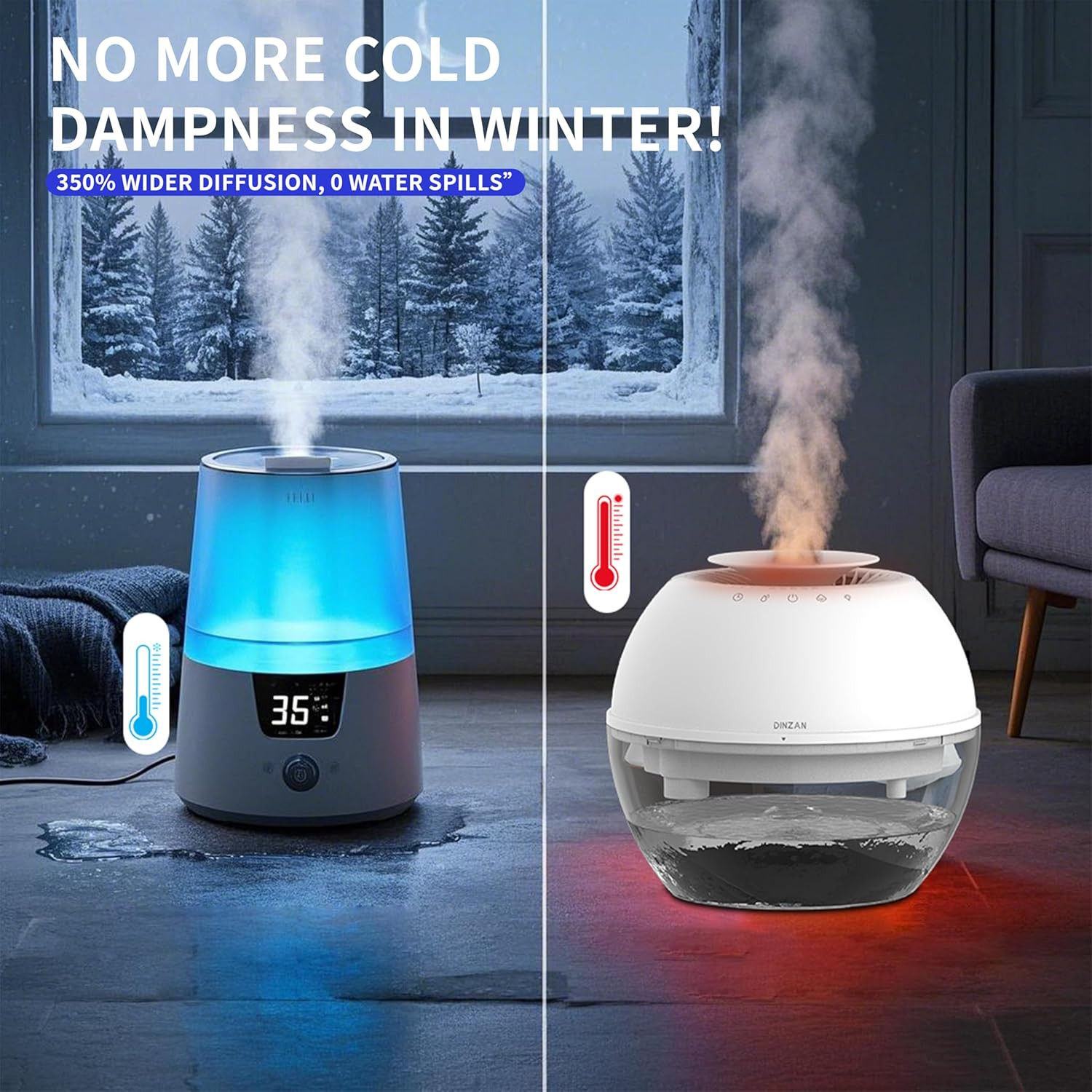2-in-1 Humidifier & Dehumidifier with 152Oz Tank, LED & Timer Features