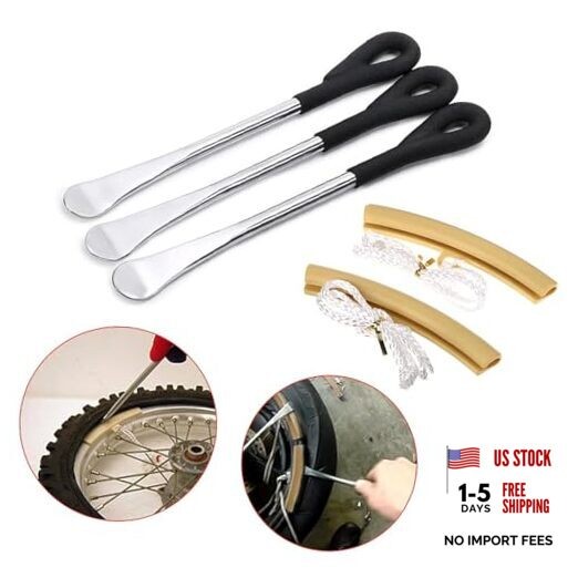 Sumnacon Tire Levers Spoon Set, Durable Heavy Duty Motorcycle Bike Car Black