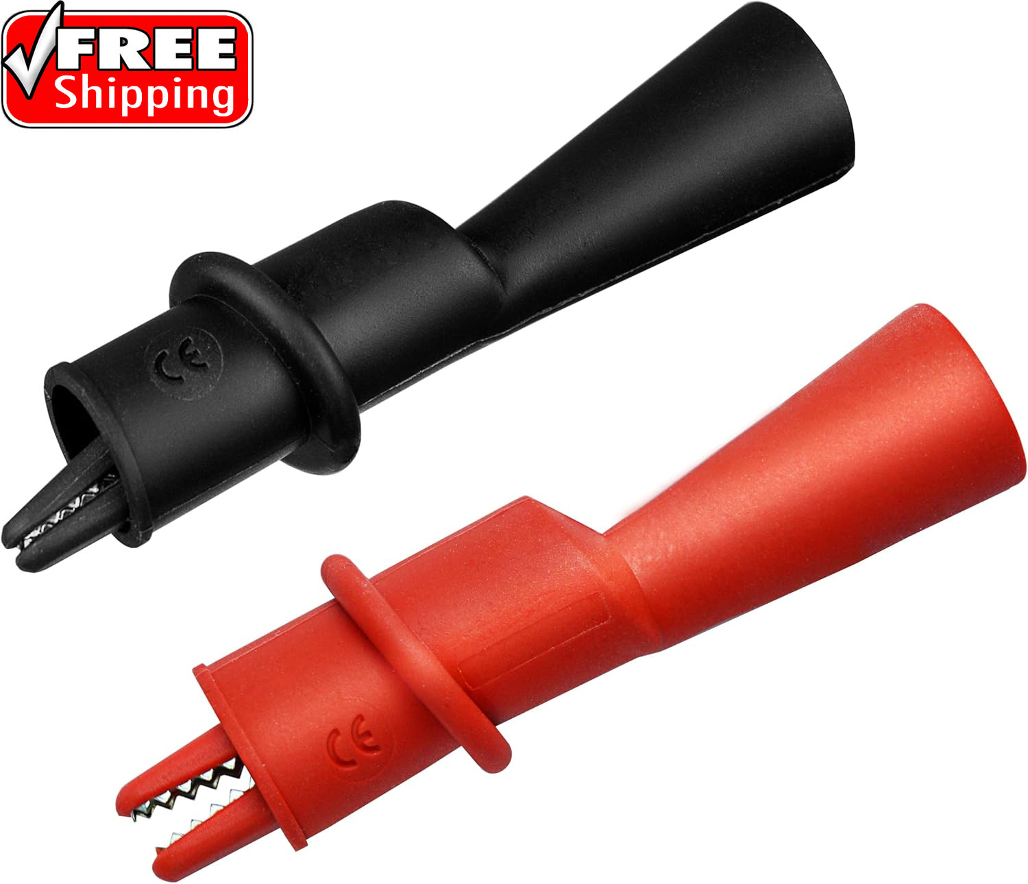 AC175 Threaded Slide-On Alligator Clip Set with Flexible Boots, Compatible with