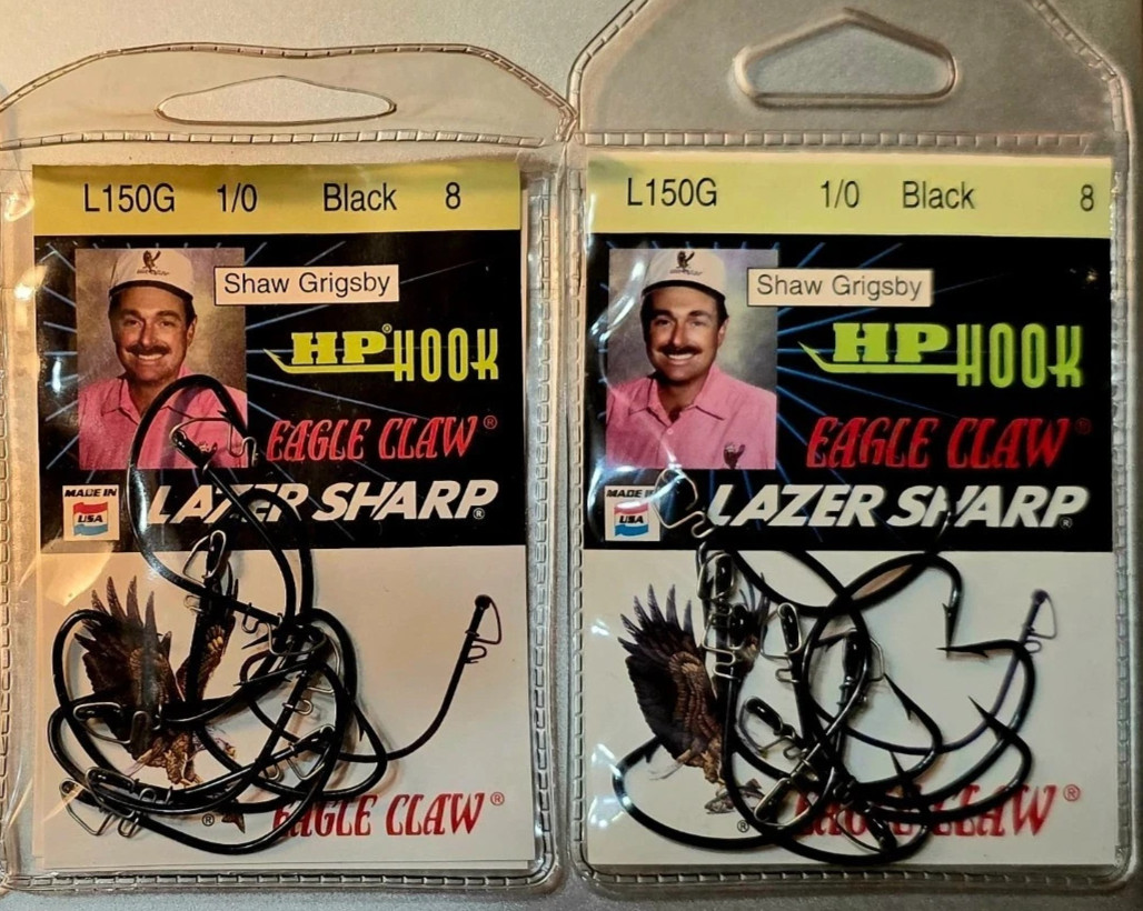 2-pack/16 Eagle Claw  Lazer Sharp Shaw Grigsby  L150G   1/0 Black Hooks