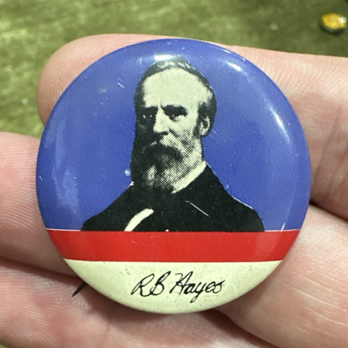 R.B. Hayes Metal Pinback Button US Presidential Campaign Politics United States