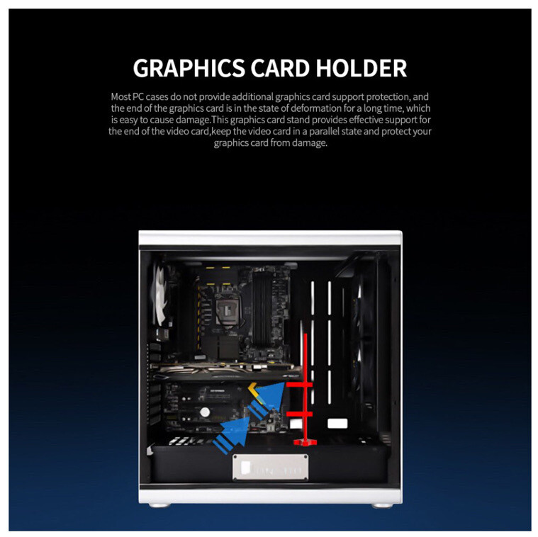 Computer Graphic Card Vertical Model GM961, Aluminum, Black, New