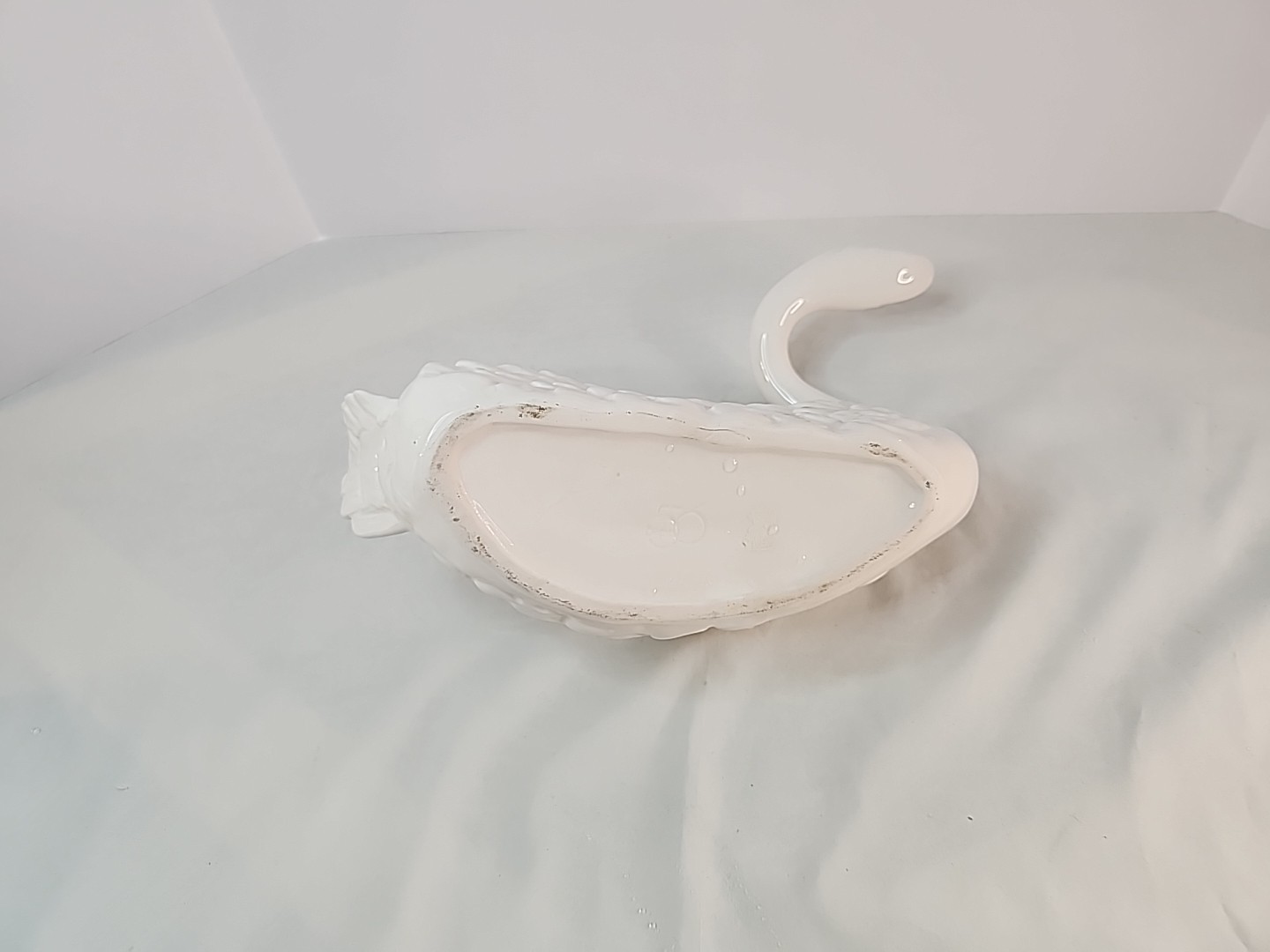 Dept 56 Ceramic Hugging Swan Planters Intertwined Necks White Japan PLEASE READ