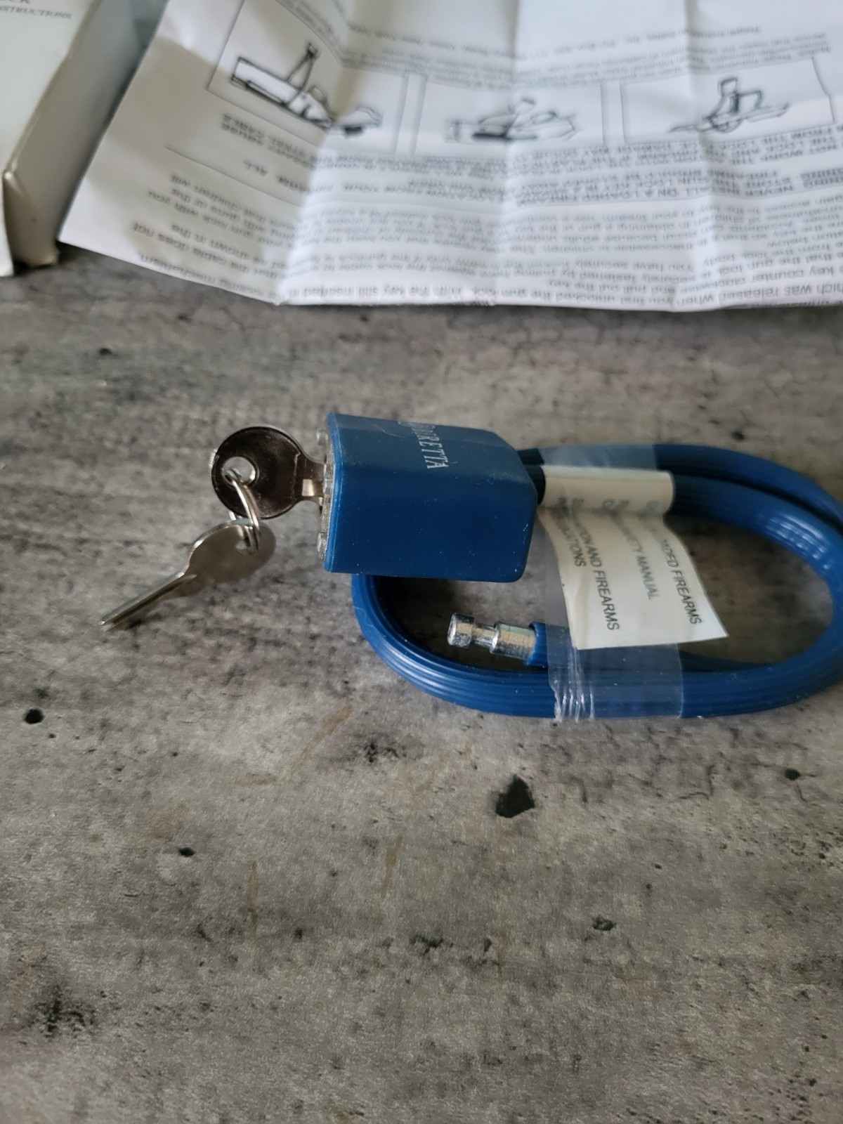 Beretta Gun Lock Blue With 2 Keys New