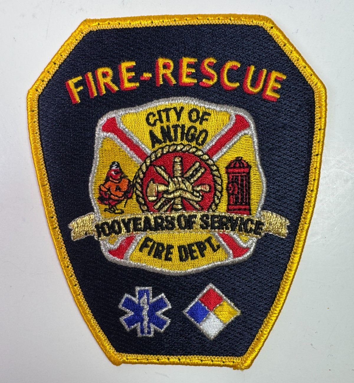 Antigo Fire Rescue Wisconsin WI 100 Years Patch R9
