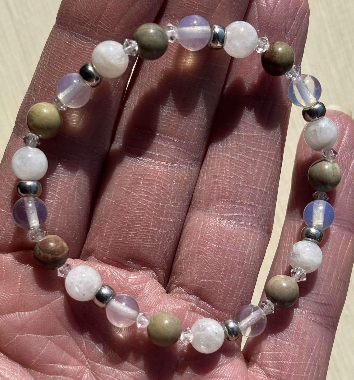 Stunning Gemstone Bracelet - Astrophyllite, Moonstone & Opalite