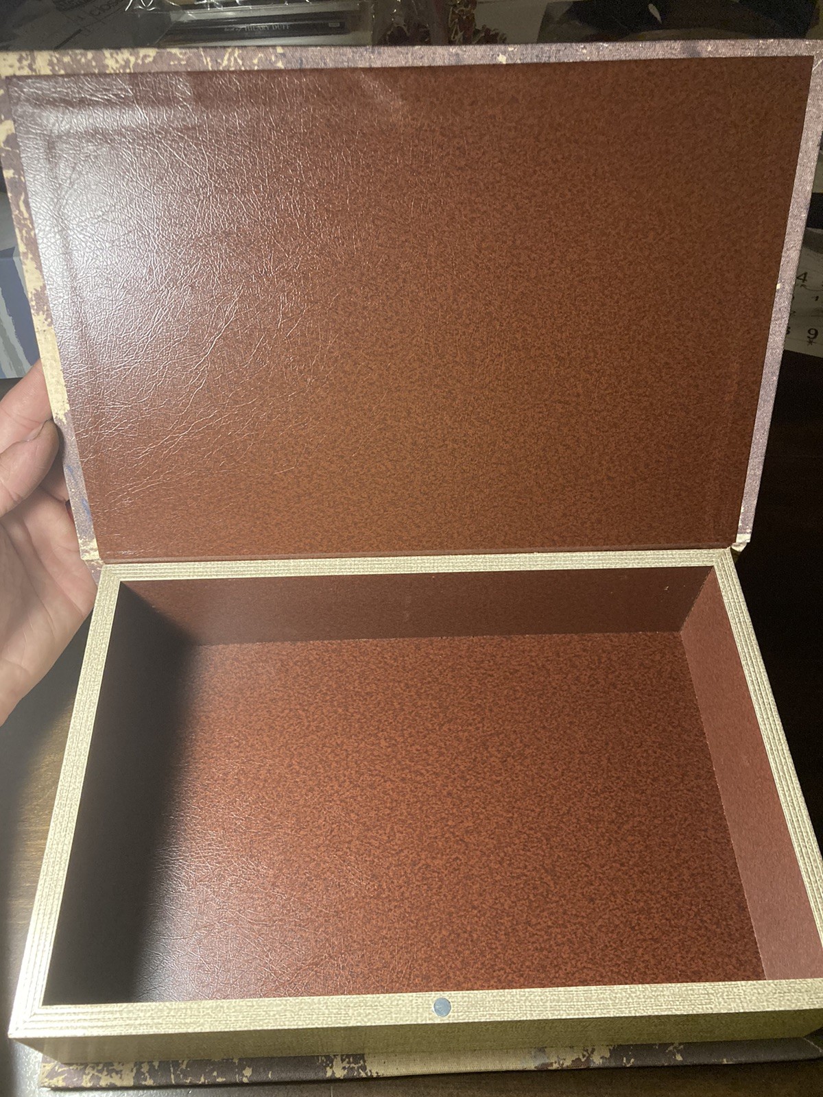 Vintage. Book Safe. Antique Hollowed Out Keepsake Box. Hide Cash, Jewelry, Docs