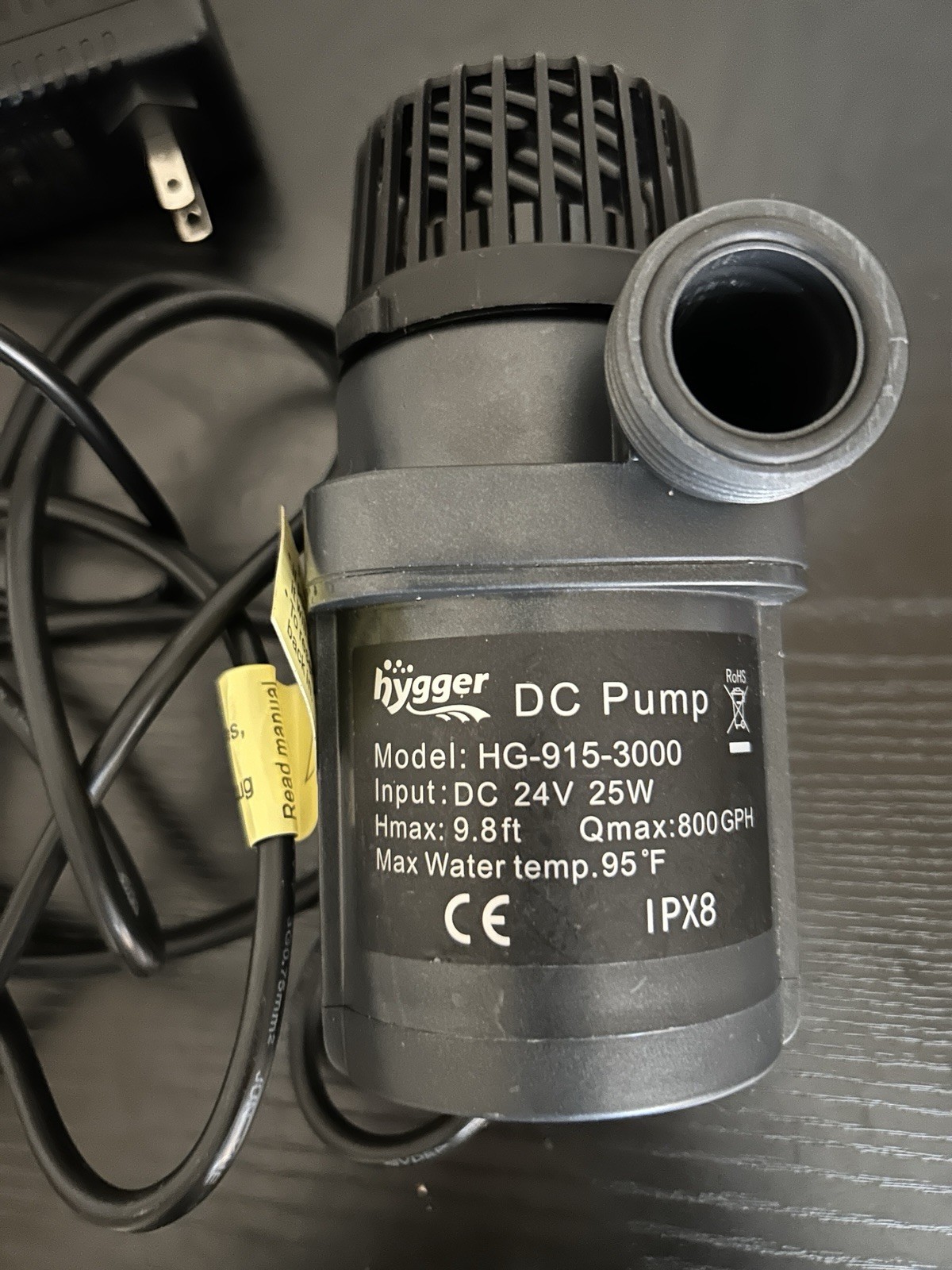 Hygger 2650GPH Quiet Submersible and External 24V Water Pump MISSING ADAPTERS