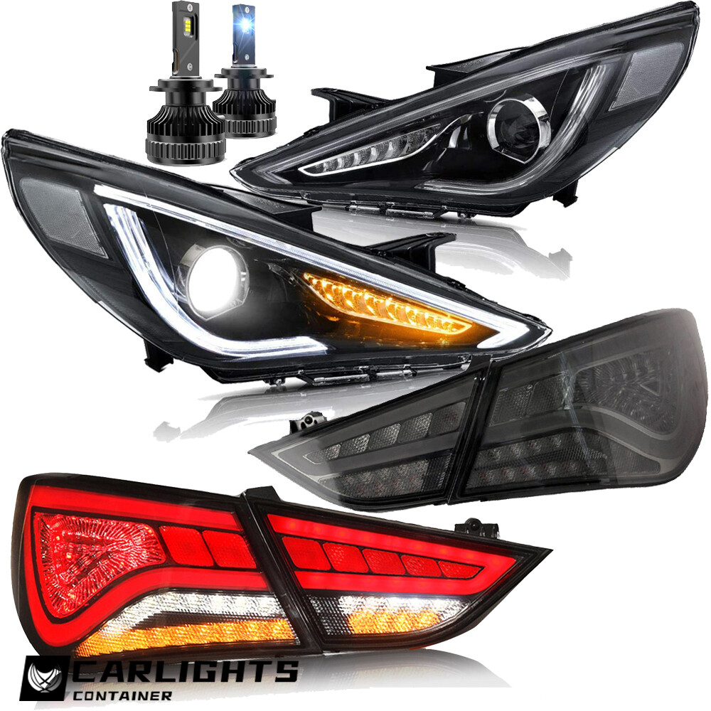 For 2011-2014 Hyundai Sonata VLAND Headlights+Tail Lights+LED Kits w/Sequential
