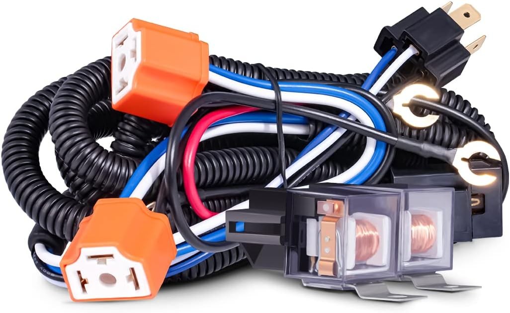 H4 Headlight Relay Wiring Harness Kit for 7x6 5x7 Headlights