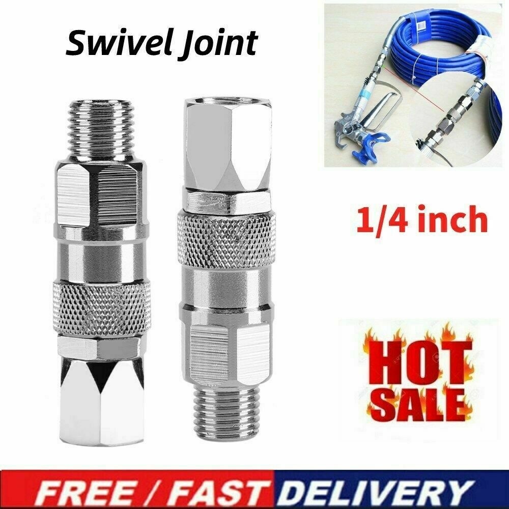 2pcs 1/4 inch stainless steel swivel joint for airless paint sprayer gun pants #l
