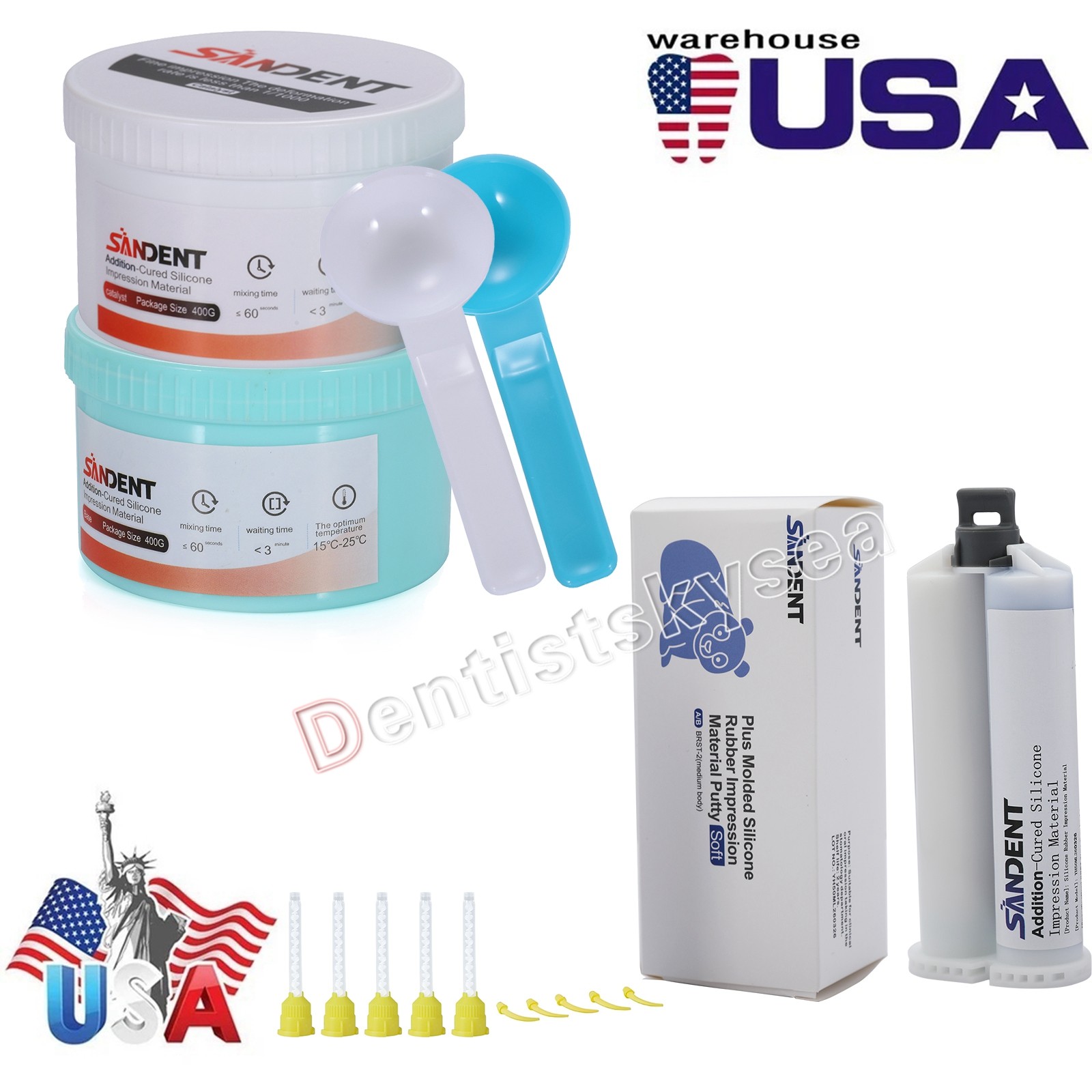 SANDENT Dental Impression Material Silicone Putty Medium/Heavy Body Fast Set