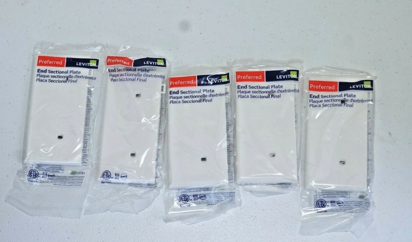 Lot of 5 Leviton White Sectional Wallplate Blank Cover PSE14-W