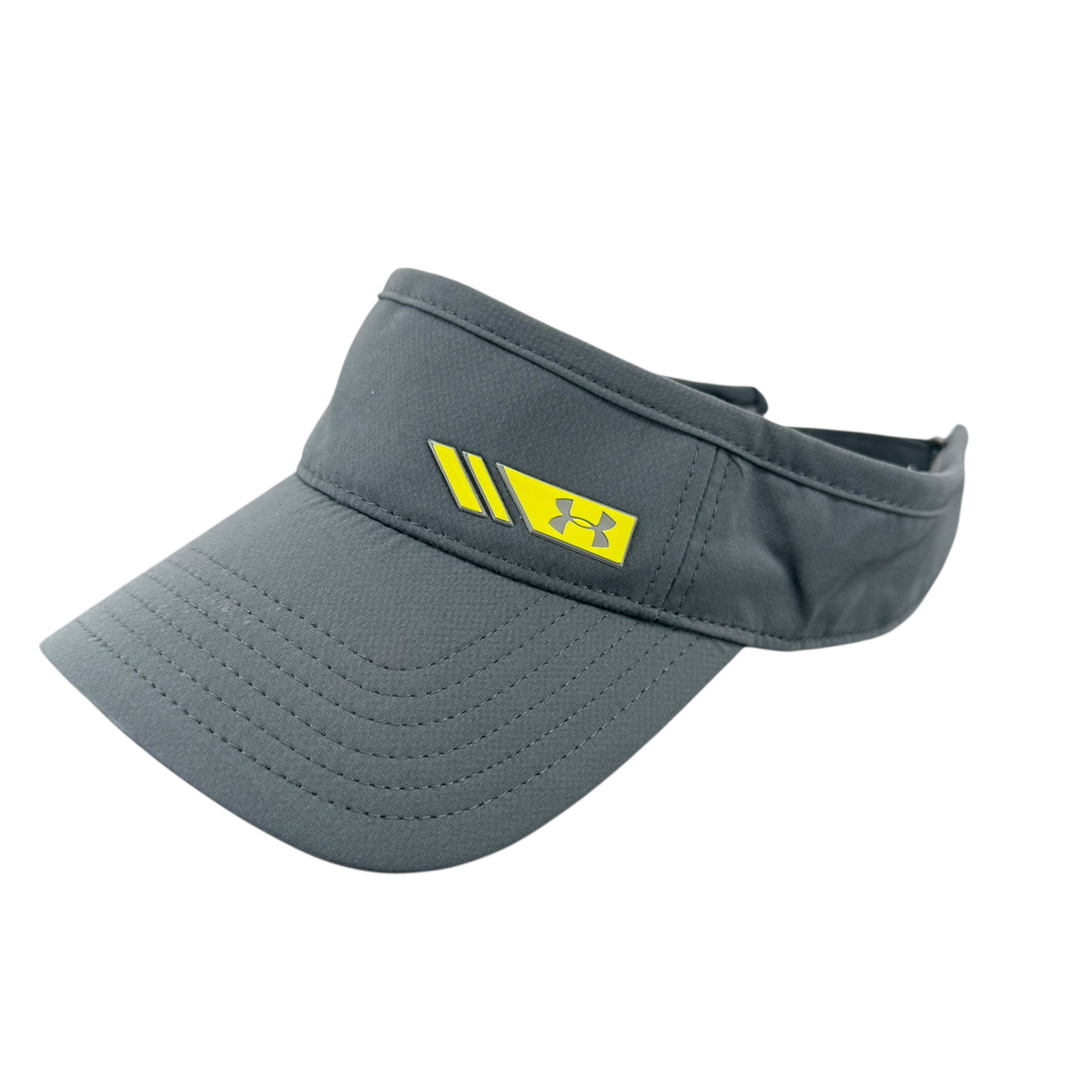 Under Armour Golf Visor Gray Green Logo Adjustable Strap OSFA Outdoor Active EUC