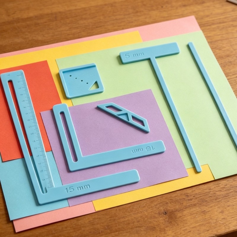Professional Plastic Ruler Set Bookbinding Tool 6Pcs Templates for Journals