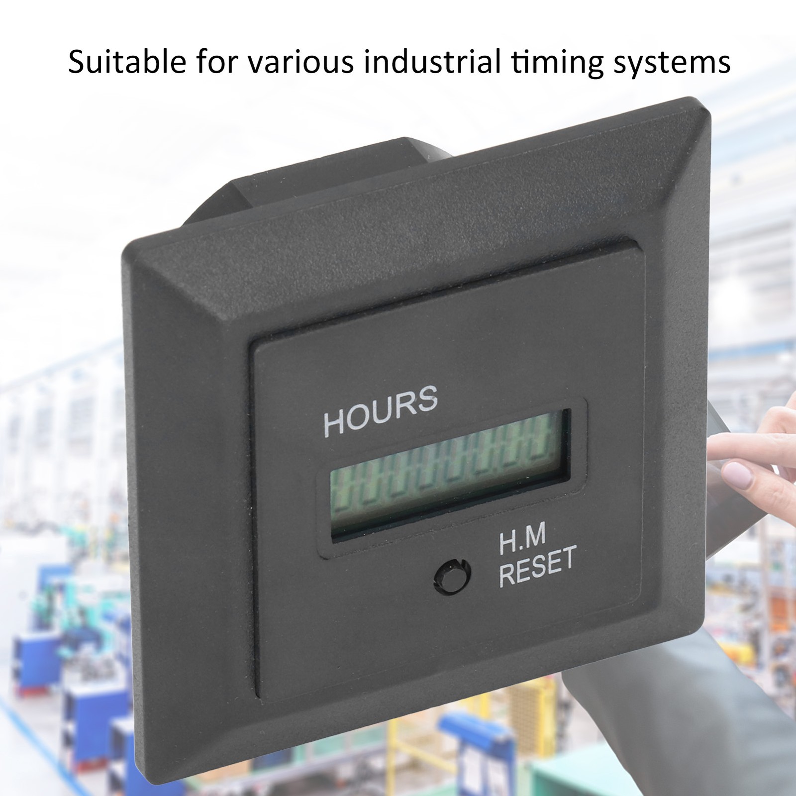 Hour Meter Digital Display Timer Hourmeter Gauge 0‑999999H 59M 100‑240V AC