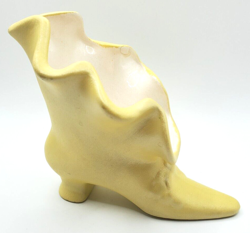 Vintage Yellow Victorian Boot Planter Classy BoHo