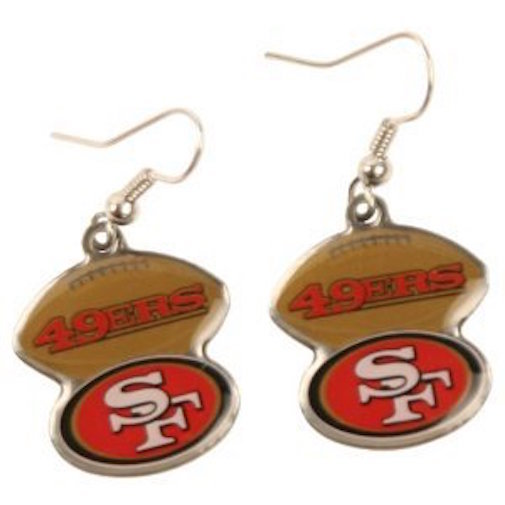 San Francisco 49ers Dangle Earrings - "Minx" - silver fish hooks