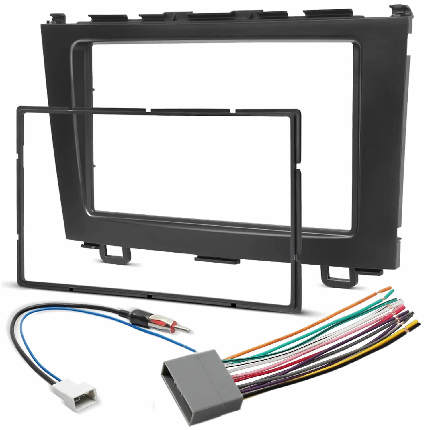 Double DIN Stereo Dash Kit W/ Radio Wire Harness Adapter for Honda CRV 2007-2011