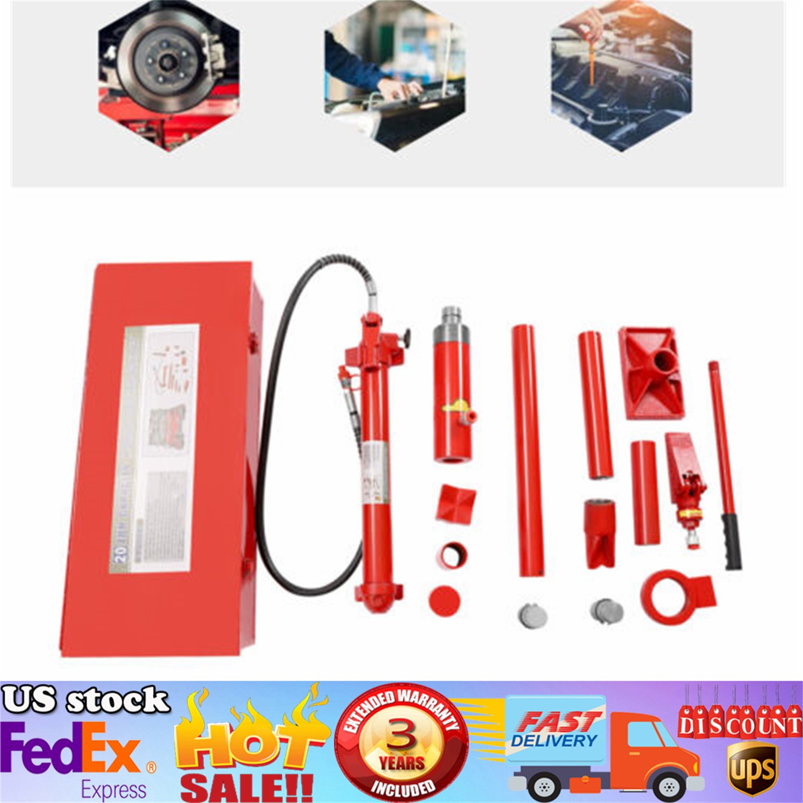 AUTO SHOP TOOL LIFT RAM 20 TON PORTA POWER HYDRAULIC JACK BODY FRAME REPAIR KIT