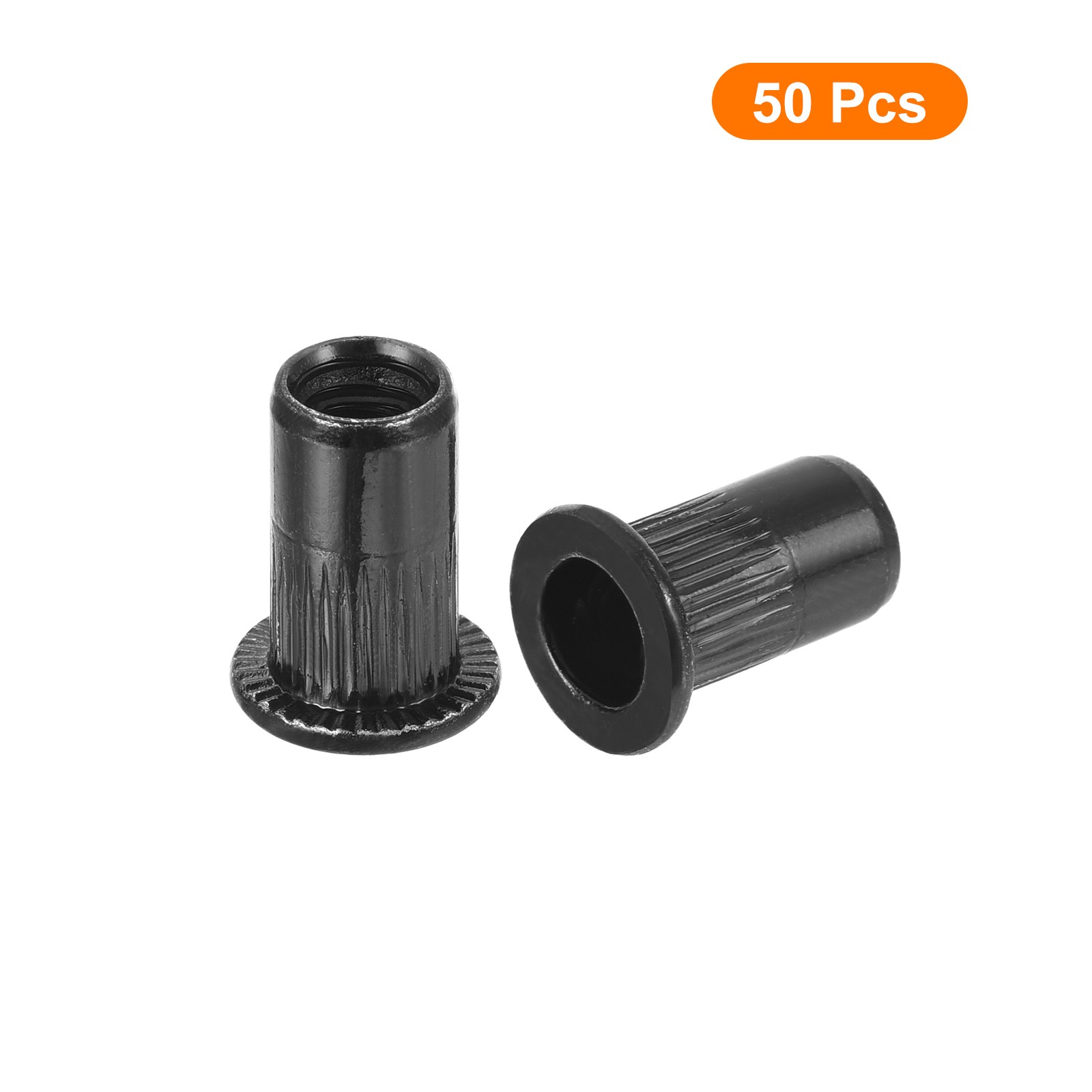 50Pcs Rivet Nuts Flat Head, #10-24 Carbon Steel Thread