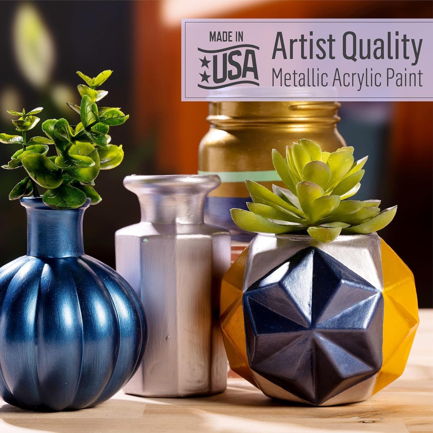 Vibrant 2 Oz Metallic Acrylic Paint in Rich Green - Perfect for DIY Creations