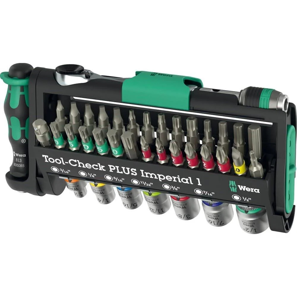 Wera Tools Chrome-Vanadium Tool-Check Plus Imperial 1 Set, 39 Pieces