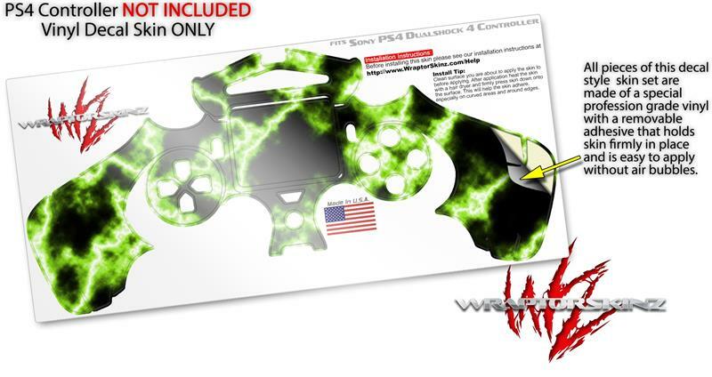 Skin for Sony PS4 Controller Electrify Green