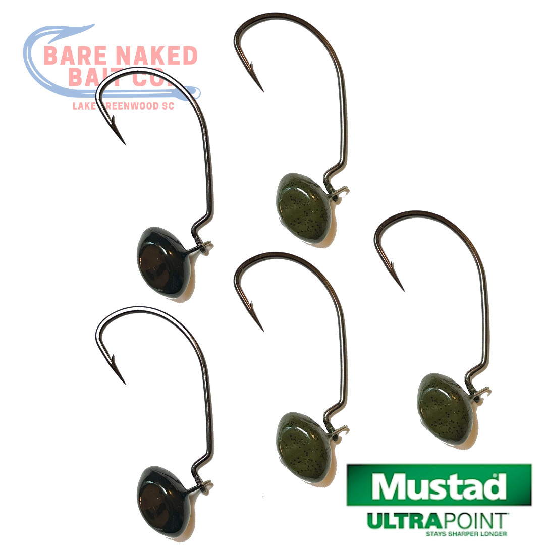 5 Pack Wobble Head Swing Head Biffle Football Jig 4/0 Mustad Ultra Point