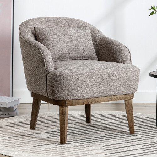 Modern Accent Chair Single Sofa Couch Upholstered Living Room Armchair w/ Pillow