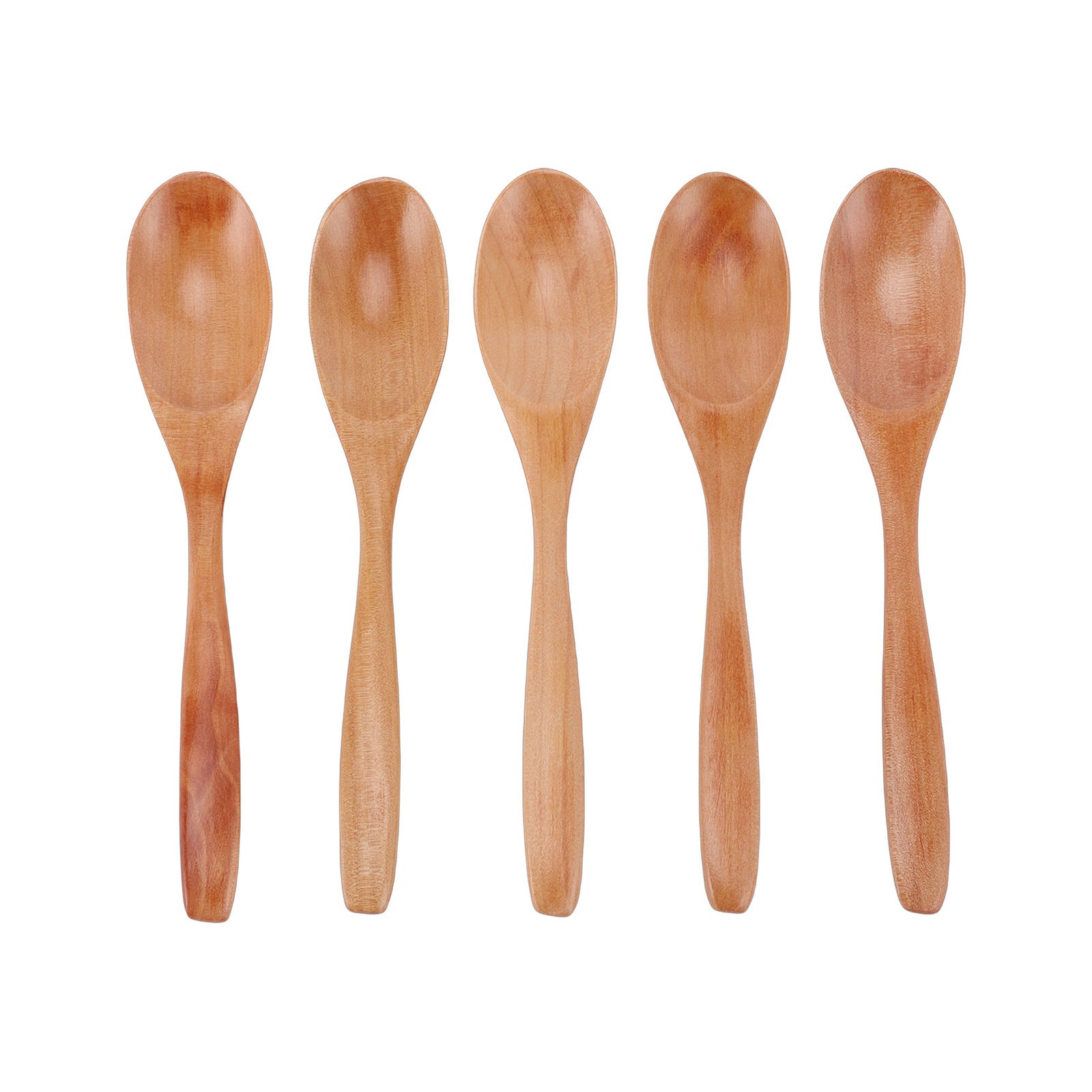 5 Wooden Honey Spoons Durable Serving Set For Kitchen Use