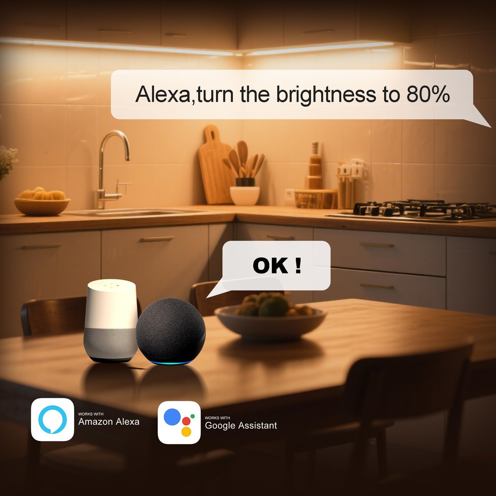 42inch WiFi Under Cabinet Lighting Plug in, Radar Motion & Ambient Light Sili...