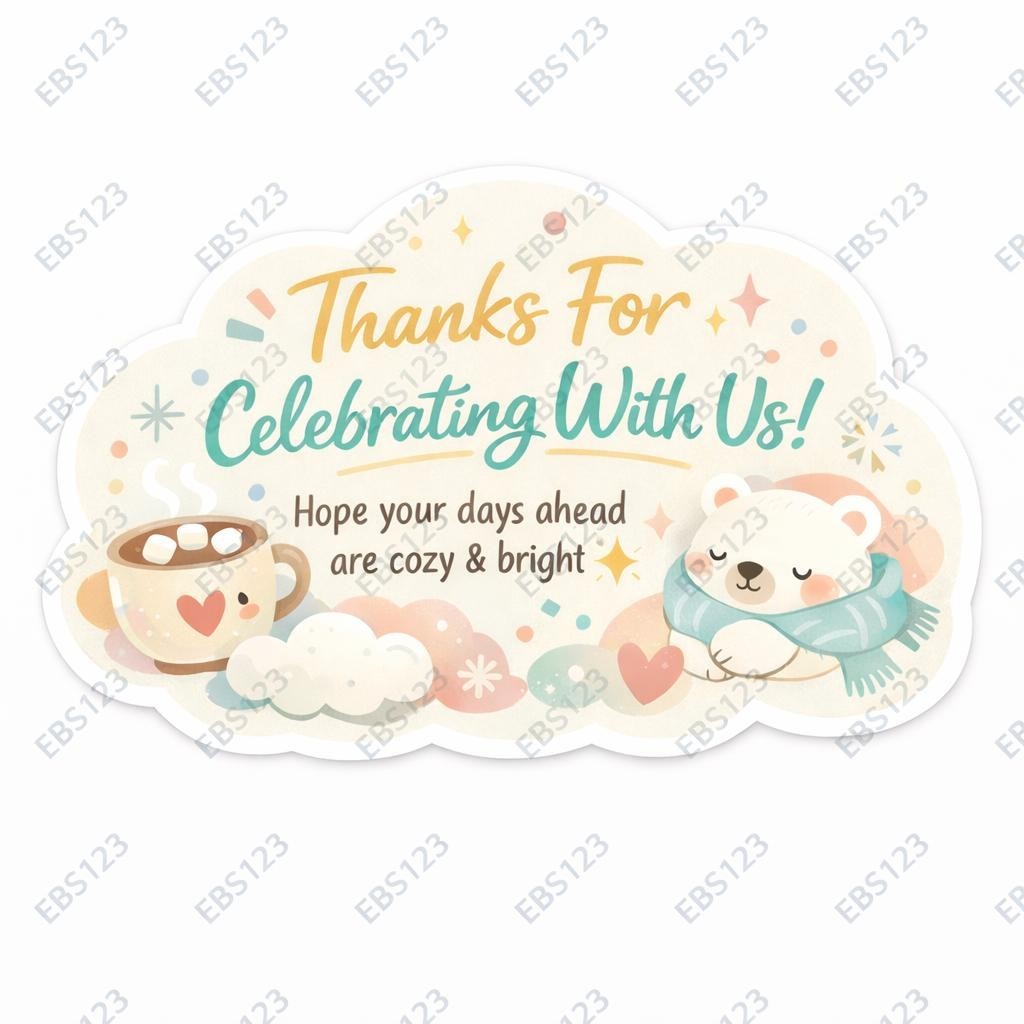 Thanks For Celebrating With Us!  Digital Sticker • Seasonal Printable Download