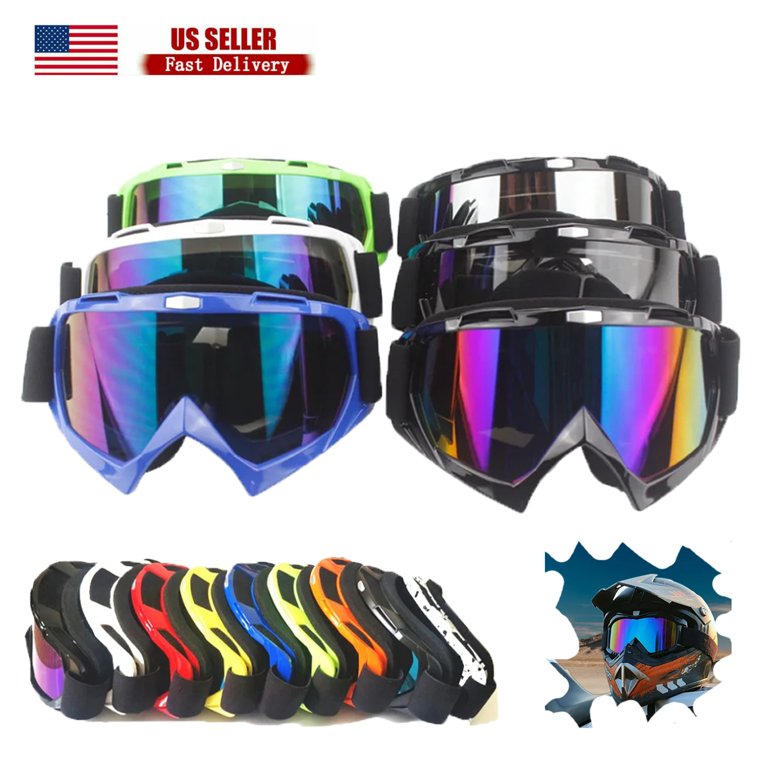 Racing Off-Road Goggles Motocross Dirt Bike ATV UTV BMX MX XC Motorcycle Eyewear