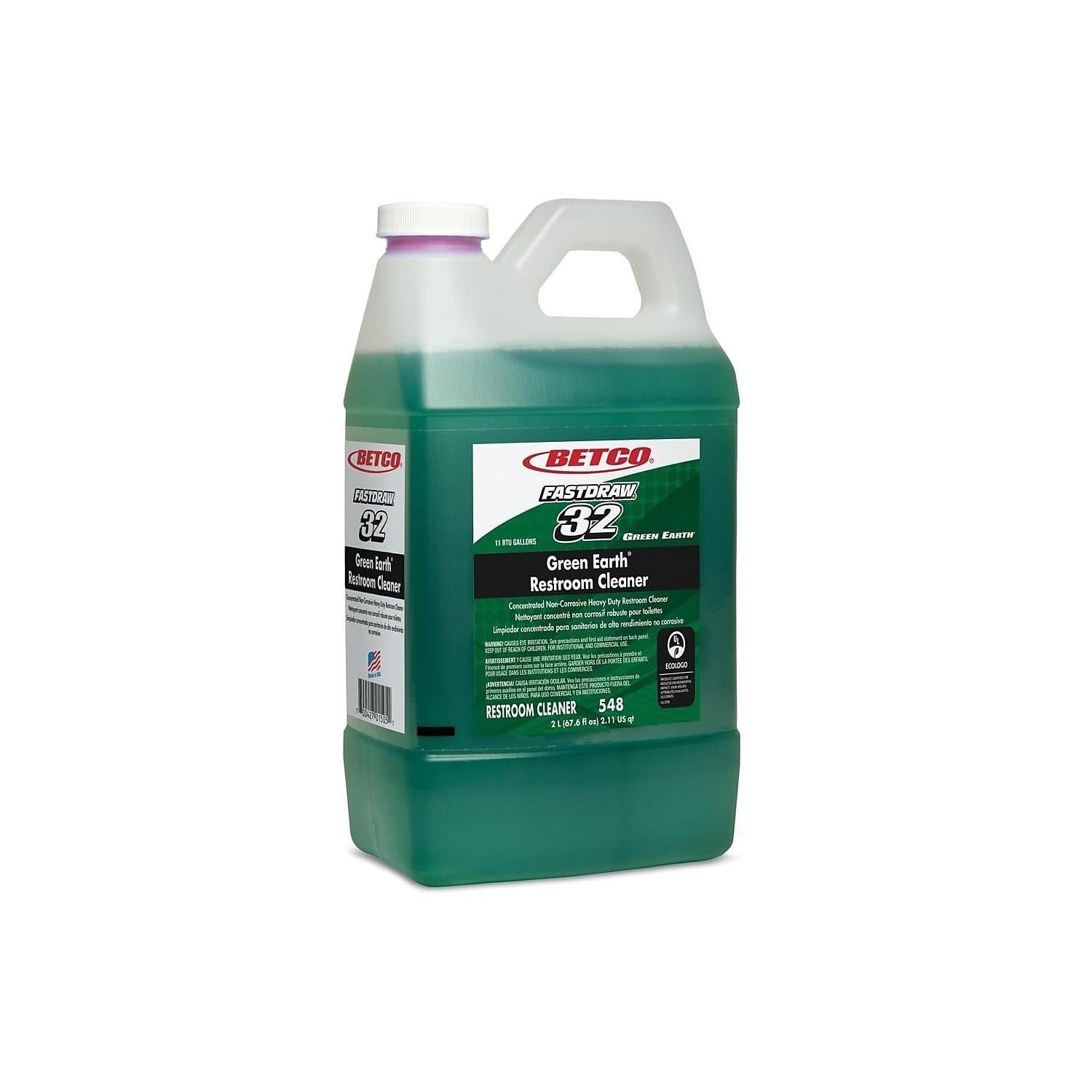 BETCO Fastdraw Heavy Duty Restroom Cleaner Sinks Toilet Showers Bathtubs Use 2L
