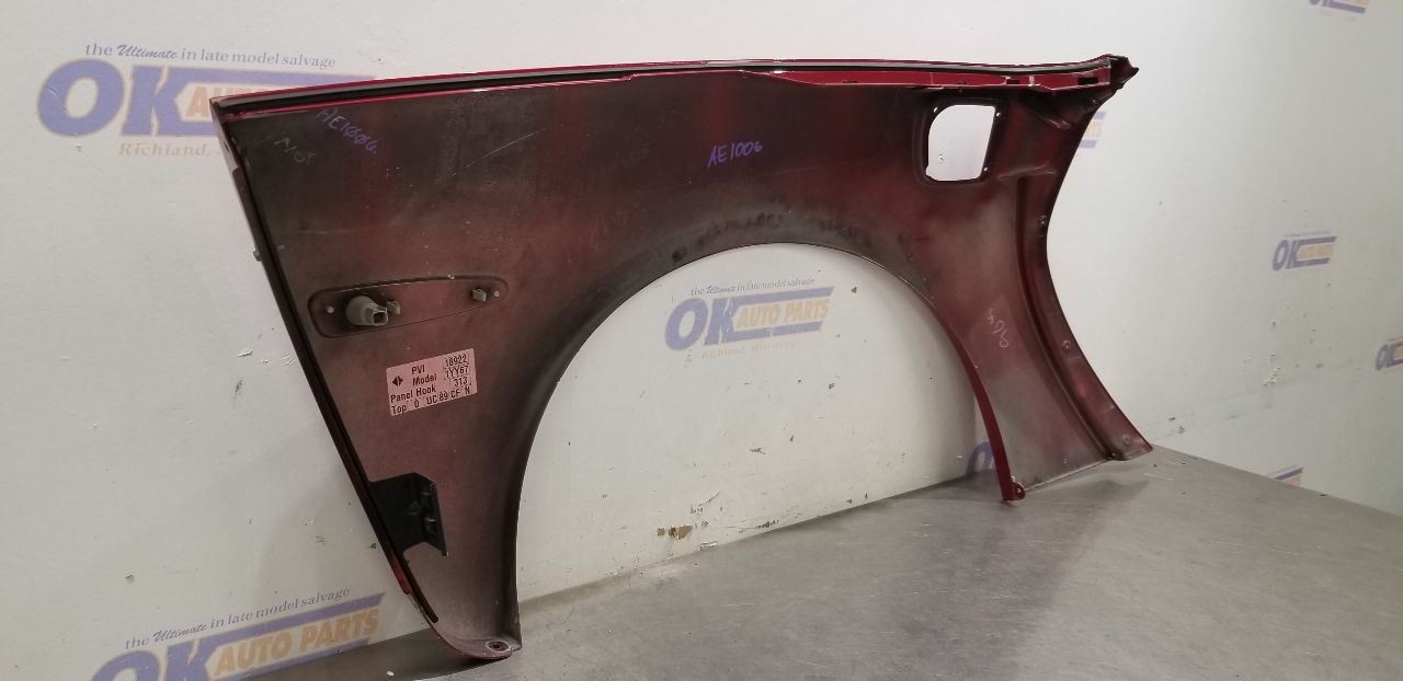 09 CHEVY CORVETTE C6 CONVERTIBLE QUARTER PANEL LEFT DRIVER RED