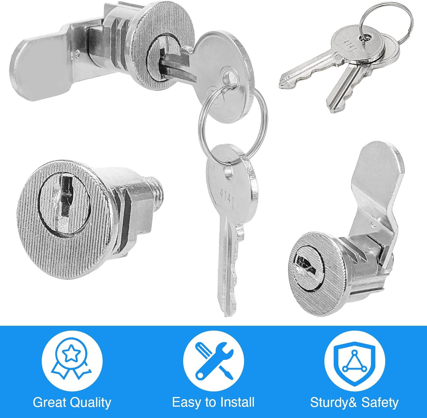 Mailbox Lock Replacement w/ 4 Keys Universal Secure Mail Box Lock Kit