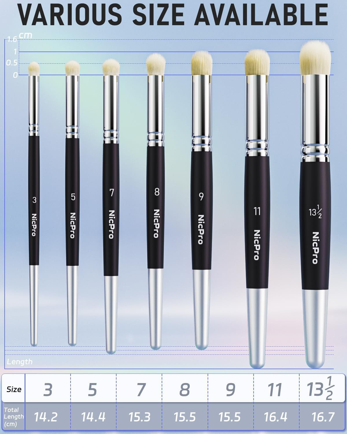 Nicpro Dry Brush Miniature Painting, 7 Sizes Professional Acrylic Drybrush Set w