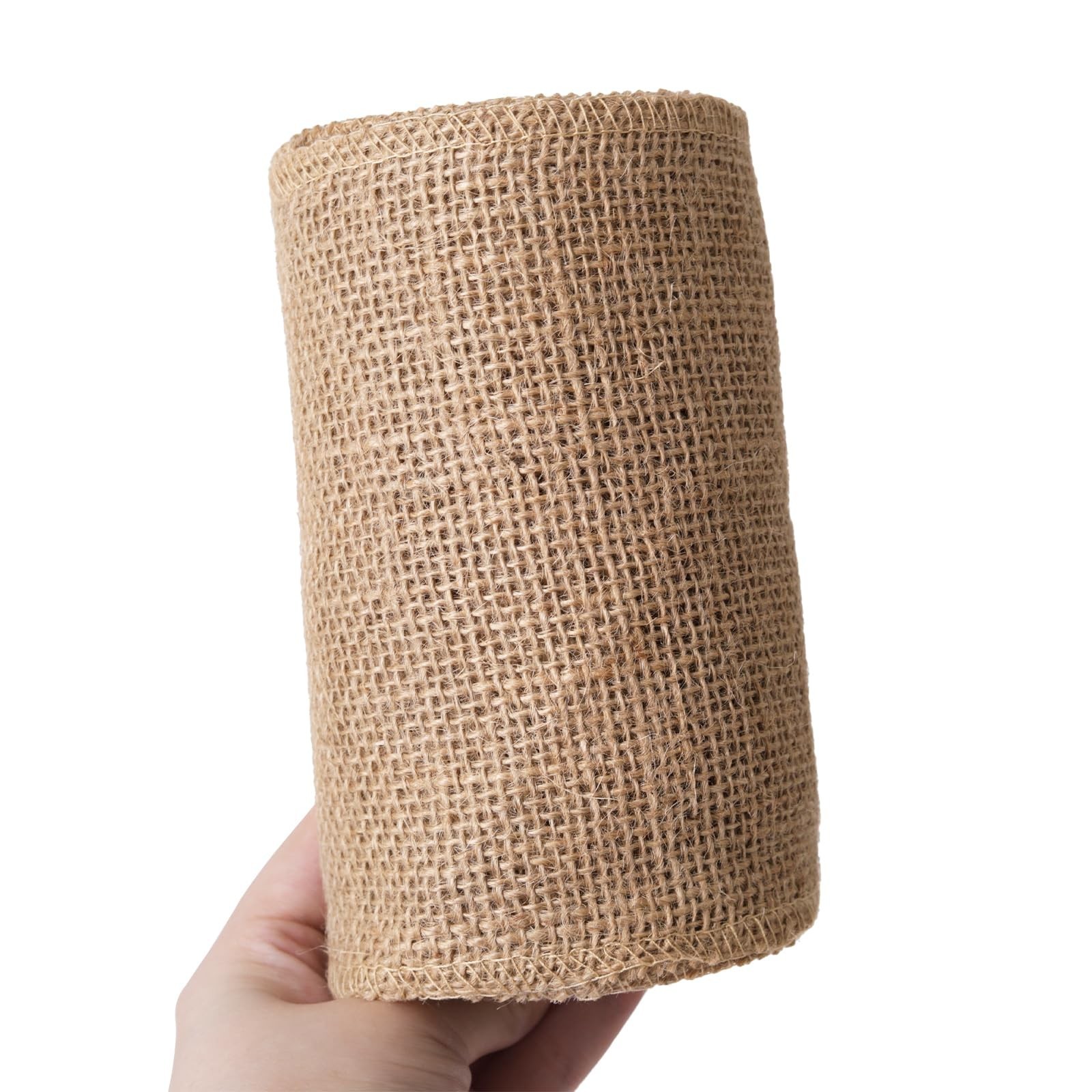 Natural Burlap Fabric Roll, 15FT Jute Ribbon for Gift Wrapping Craft Projects...