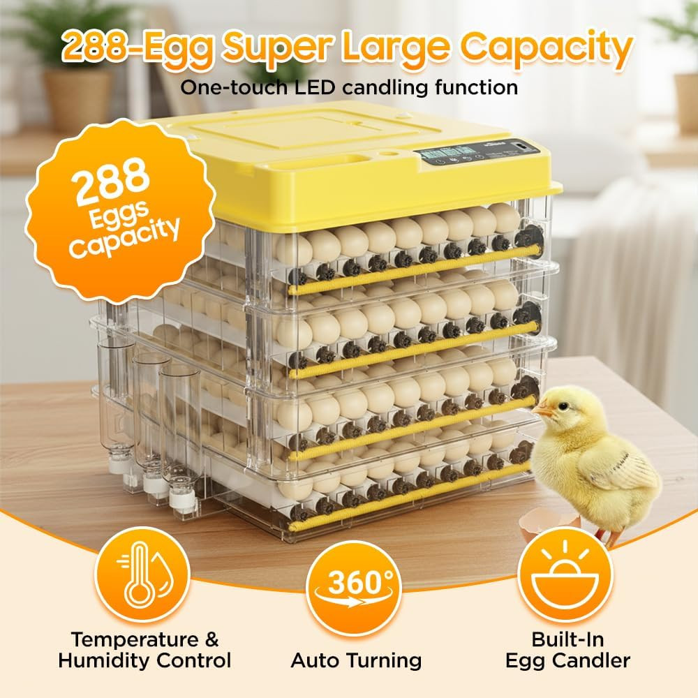 2026 Automatic Egg Incubator with Humidity Control for 288 Eggs
