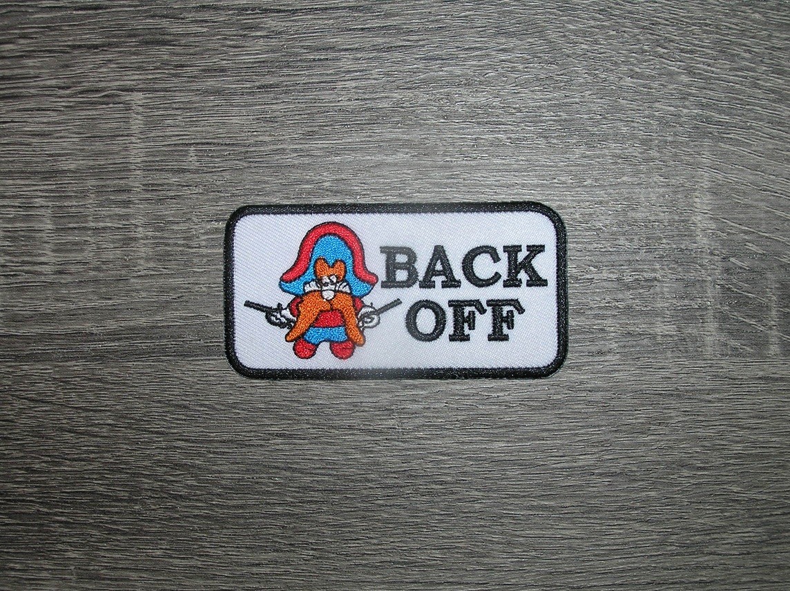 Back Off Yosemite Sam Looney Tunes Embroidered Iron On Patch 3.5" x 1.75"