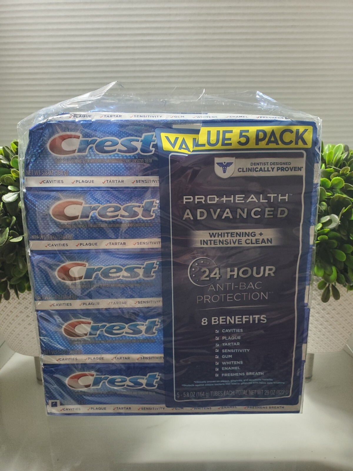 Crest Pro-Health Toothpaste Advanced White for Teeth Whitening🦷(5.8 Oz.5 Pk.)
