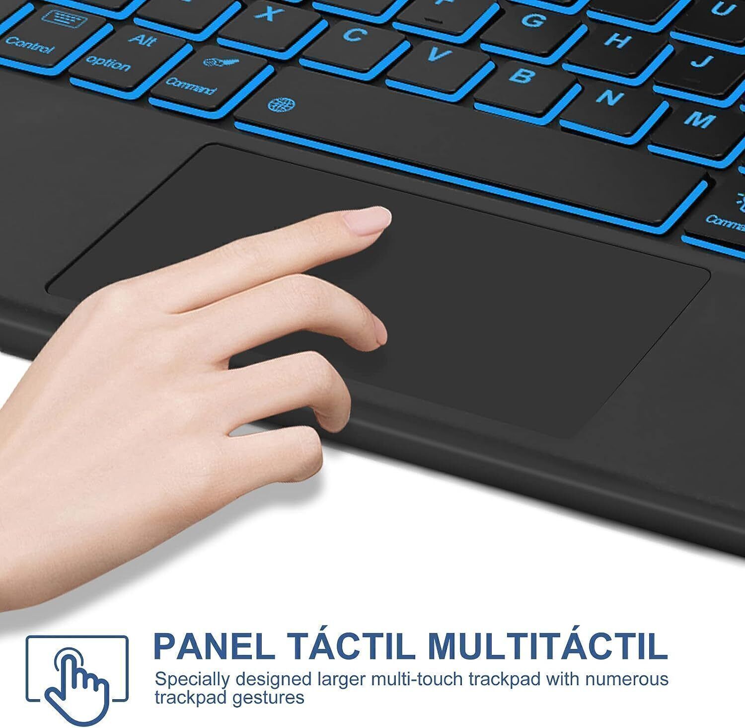 Rechargeable Backlit Bluetooth Touchpad Keyboard Mouse For Android IOS Tablet PC