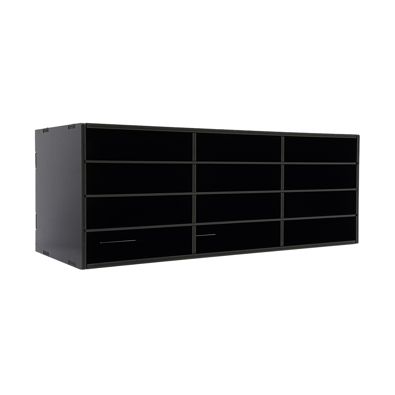 4 Tiers PVC Desktop Countertop Literature Organizer Black Office Home Use NEW