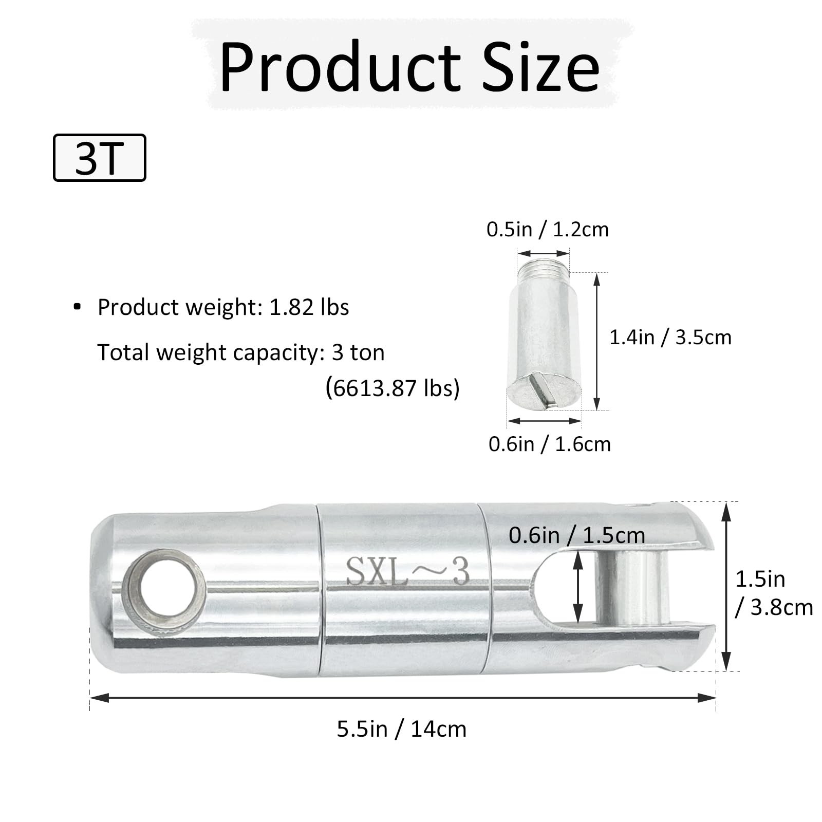 1 PC 3 Ton Cable Pulling Swivel Wire Bearing Breakaway Tool Construction