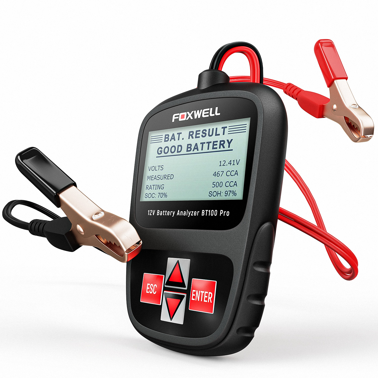 FOXWELL Car Battery Tester 12V Load Test Cranking Charging System Analyzer Tool