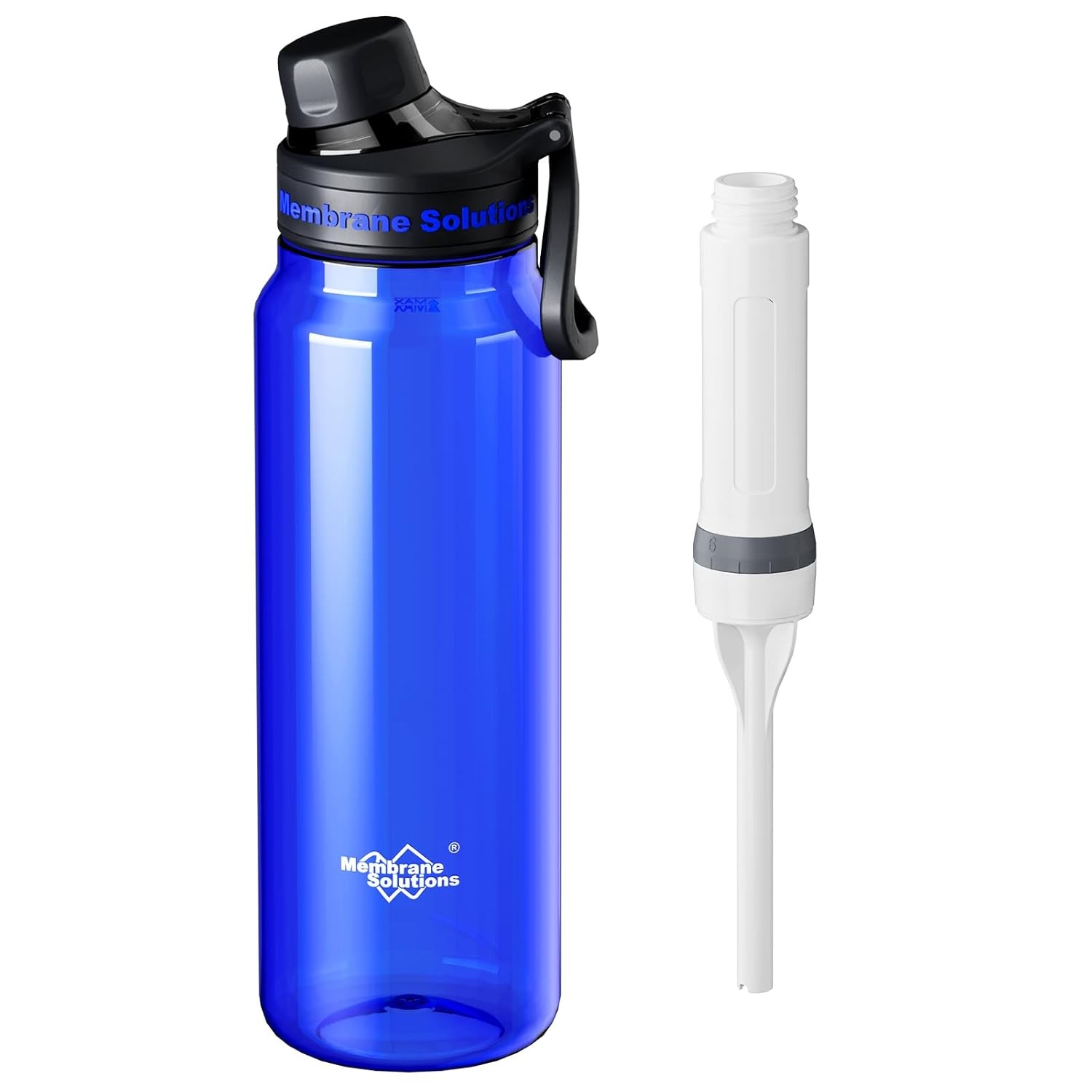 1060mL Blue Water Filter Bottle, Water Filter Straw for Travel, Hiking