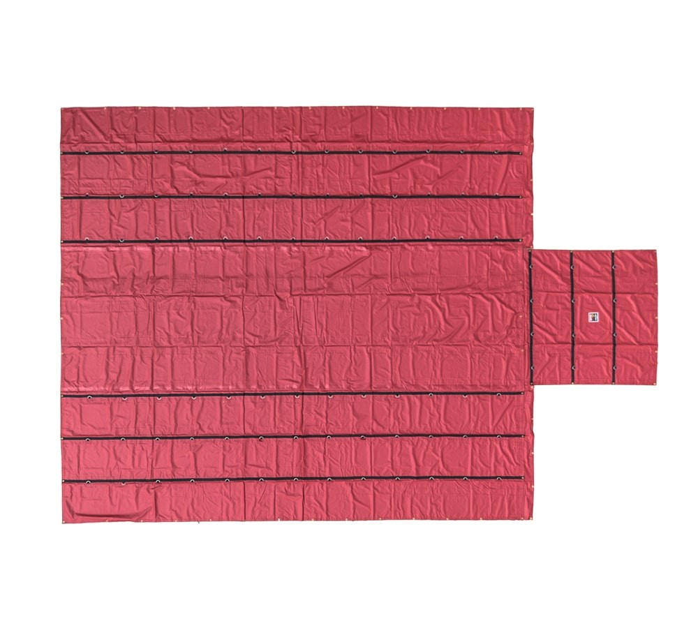 Vinyl Flatbed Tarps 18oz Lumber Tarp 20x27 (6' Drop) - Red