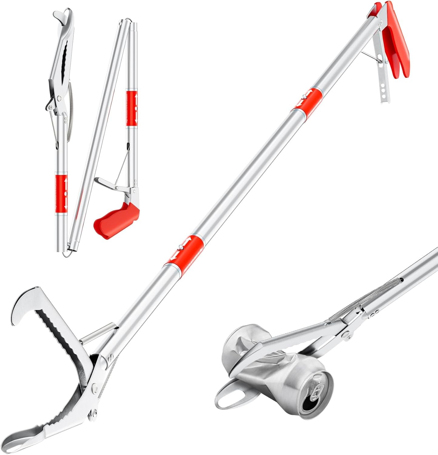 50" Foldable Grabber Reacher Tool, Extra Long 3 Fold Reaching Aid for Seniors, H